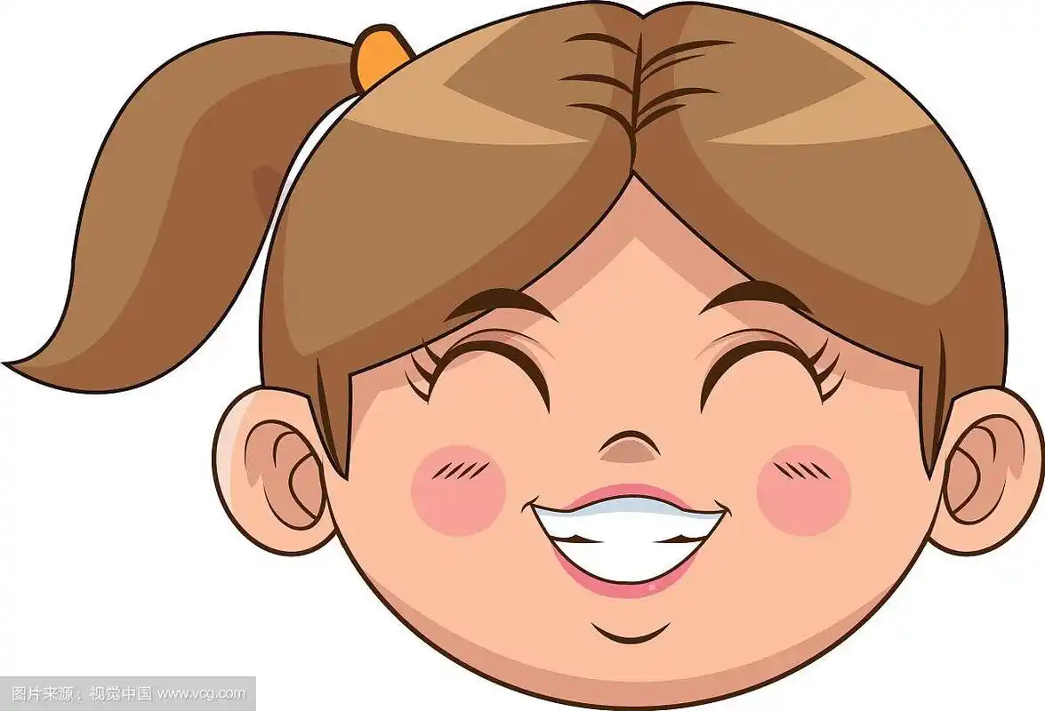 可爱的卡通女孩笑的表情
