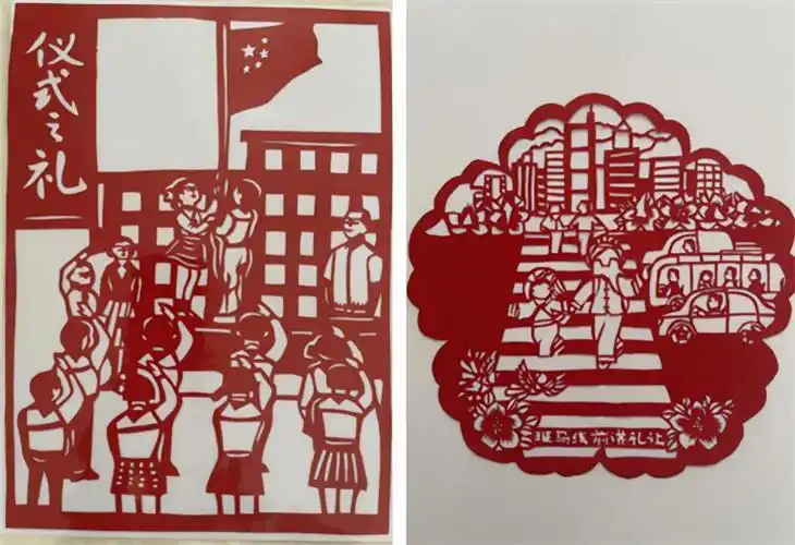 剪纸社团感恩母亲节活动师生剪纸展览共创多彩校园行唐县上碑镇中心小