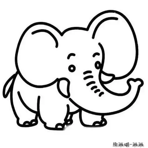 超萌卡通大象动物简笔画步骤图片大全素材可爱简笔画卡通手绘动物游泳
