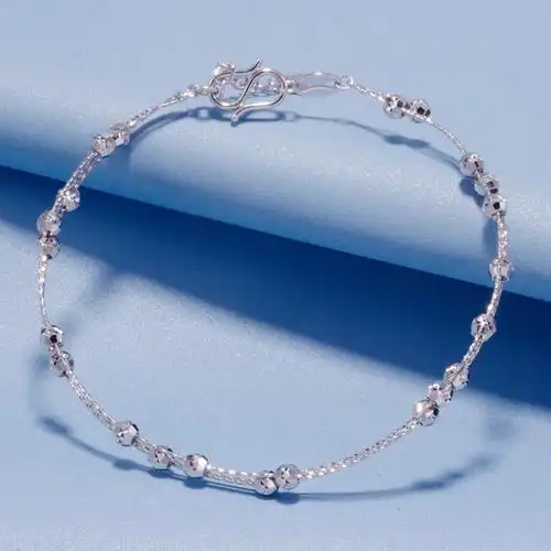 铂金手镯手链女款正品pt950白金手环可调调节手饰