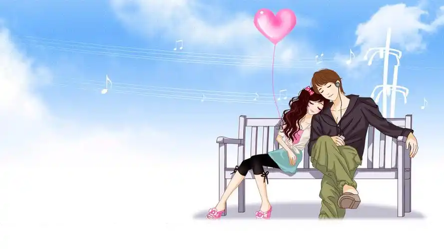 可爱情侣桌面背景图片