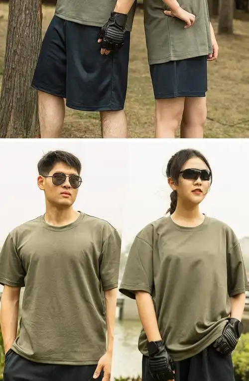 作训服夏季休闲战术t恤短袖套装男战训服弹力军迷速干作训服体能短裤