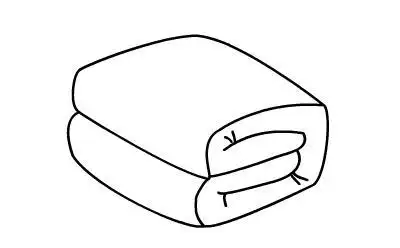 简笔画叠好的被子的画法