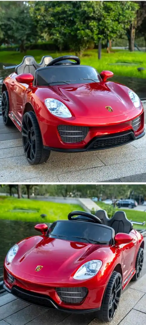 座男女宝宝小孩粉色遥控玩具童车双驱烤漆红全功能皮座电瓶电力驱动