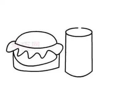 怎么画汉堡包和可乐组合 汉堡包和可乐组合简笔画教程