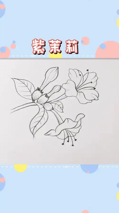 简笔画#春天来了万物复苏,也包括我的画笔!教大家画朵紫茉莉-度惺视