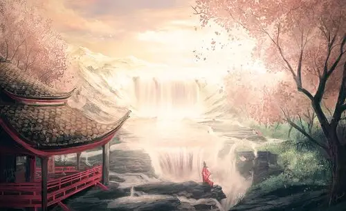 场景,中国风,古韵,插画,手绘,古风,水彩画,唯美,古典美,水墨实现幻想