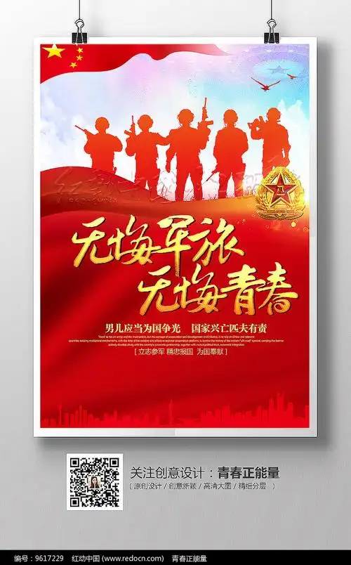 无悔军旅部队征兵服兵役展板图片