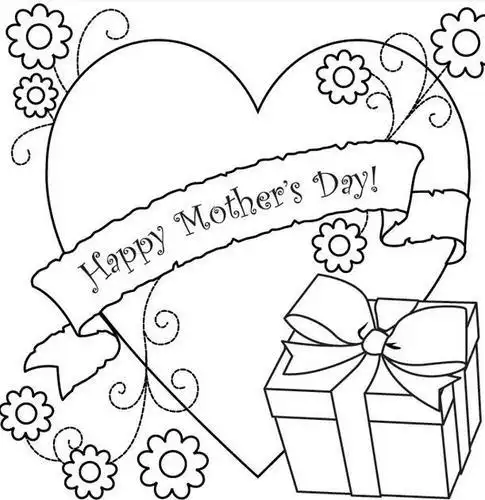 有花的母亲节的手抄报简笔画