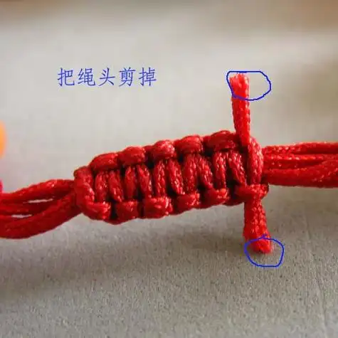 手链收尾接口的活扣绳结编织方法图解教程(2)