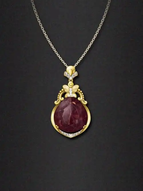 珠宝首饰设计梨形宝石吊坠加工镶嵌款式