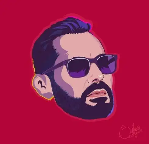 欧美发型师头像插画男