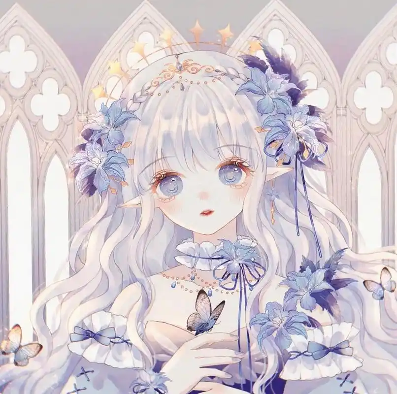 动漫头像 | 戴着王冠的绝美女头_wi-fi_图片_图文