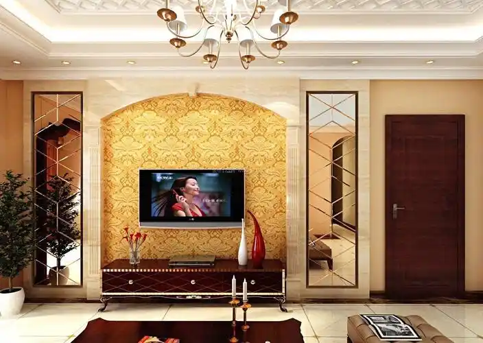 现代欧式混搭风格电视背景墙_装信通网效果图