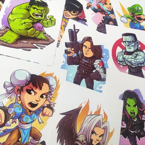 动漫角色q版临摹卡初级儿童美术绘画男生漫威创意漫画临摹范画