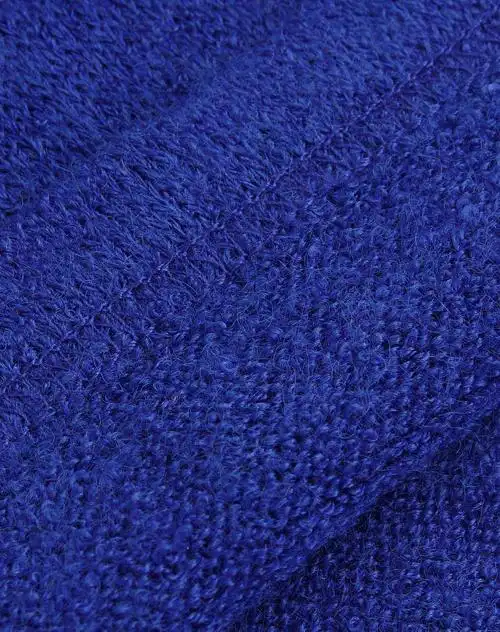 宝蓝色长袖修身连衣裙