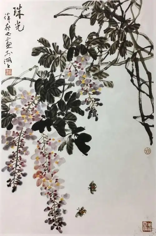 写意花鸟画||紫藤画法