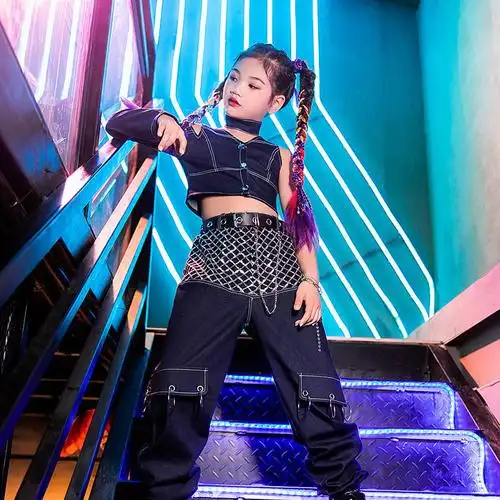 捡漏儿童爵士舞服装套装女童模特t台走秀演出服潮装时髦女孩t1062仅