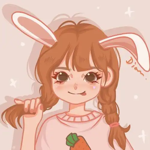 原创鸭风卡通头像兔小妹