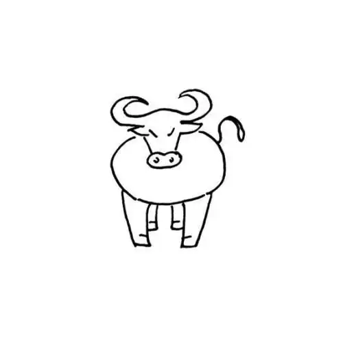 水彩简笔画牛头