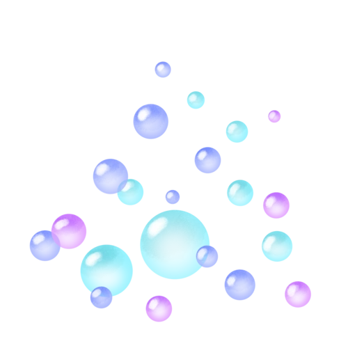 彩色泡泡漂浮装饰卡通png素材