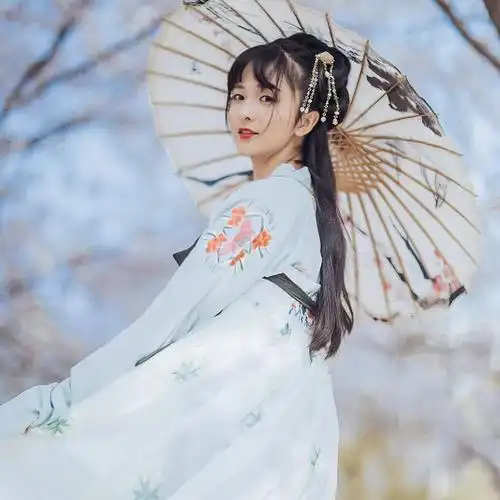 古风素衣拿伞女生头像图片