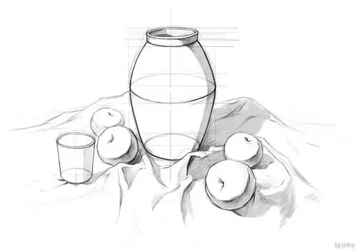 作业:学原画要不要学素描之组合静物素描画法训练 - rh-13-024车桑子