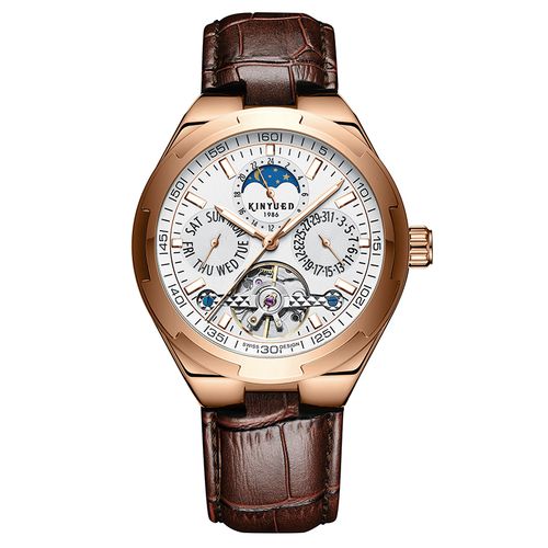 ed金悦达瑞士日月星辰时尚真皮男士日月星辰时尚手表全自动机械表