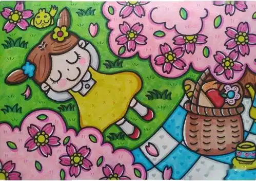 描写秋天的图画儿童画描写秋天的儿童画简单的