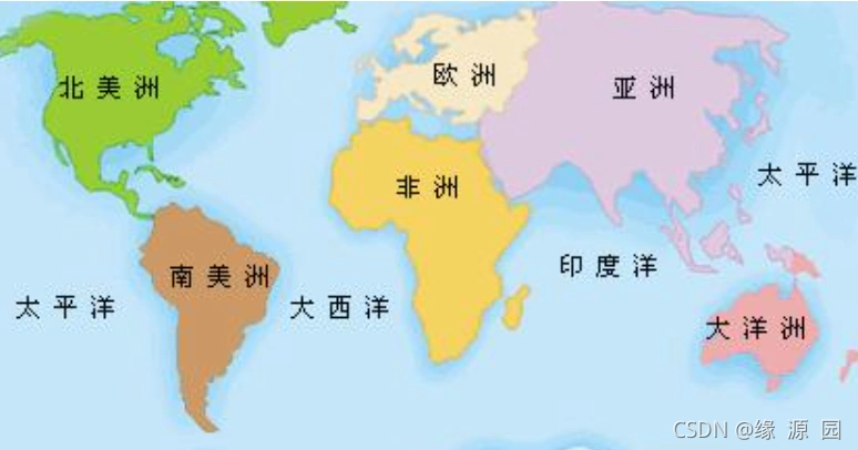 五大洲地理位置分布