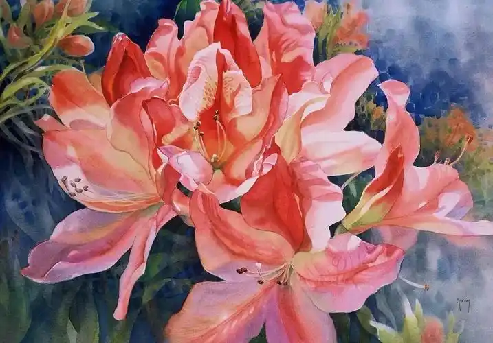 美到窒息的超写实水彩花卉