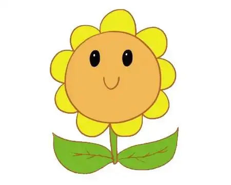 卡通向日葵简笔画画法步骤