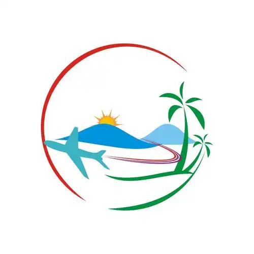 矢量乘船旅游的图标设计