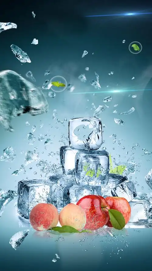 冰块饮料海报背景素材