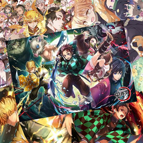 鬼灭之刃海报善逸炭治郎祢豆子动漫周边宿舍墙贴新款高清超大壁纸