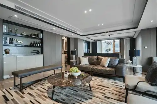 大户型现代轻奢客厅装修效果图