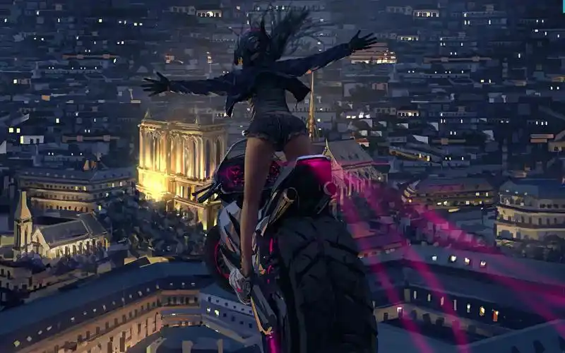 摩托女孩 1080p超高清动态壁纸_哔哩哔哩 (゜-゜)つロ 干杯~-bilibili