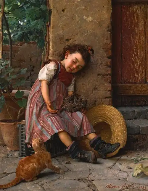 西方绘画艺术##艺术九宫格#童趣的古典儿童人物油画来自意大利画家