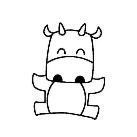 小牛简笔画可爱儿童