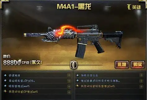 m4a1-黑龙top.3价格:88800cf点/永久.