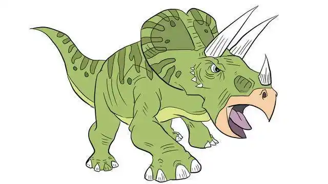 三角龙简笔画 三角龙简笔画幼儿