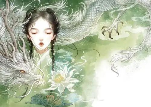 半面妆插图绘画的主人公古戈力将古风人物真实绘画逼真呈现