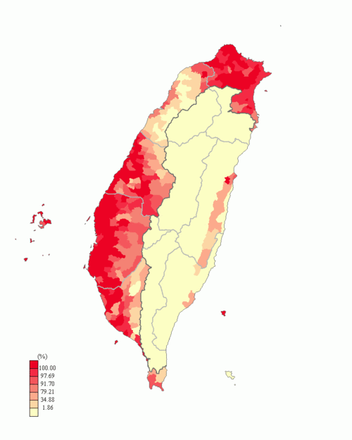1926年台湾汉人乡贯分布图