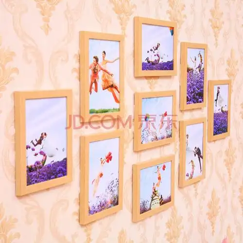 相框组合相框七寸挂墙相片墙相框墙卧室房间装饰品照片墙 全原木色 9
