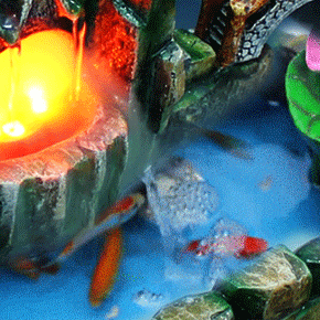 树脂工艺品创意礼品小桥流水 招财假山风水轮摆件