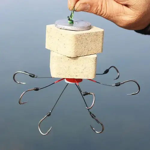 翻板新型海竿钓钩伊势尼爆炸八爪鱼钩翻版盘钩鲢鳙飞钩锚鱼方饼钩