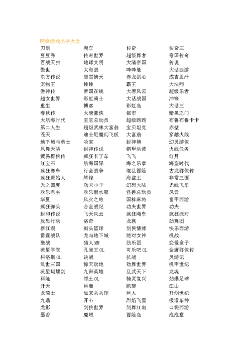 游戏名字大全.doc