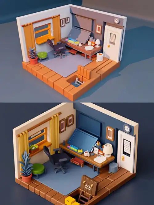 3d建模77室内小场景模型制作