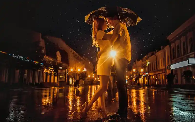 爱,男孩,女孩,伞,雨,唯美,爱壁纸图片