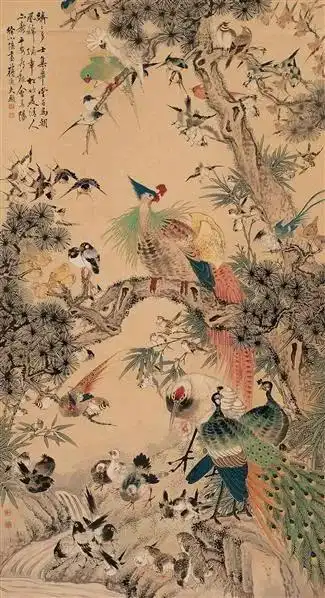 唐伯虎最有名的画百鸟朝凤图赏析